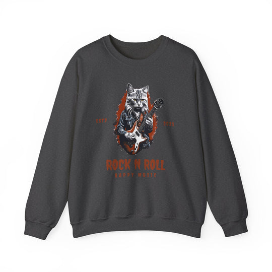 Rock N Roll Cat Guitarist Sweatshirt- Happy Tunes