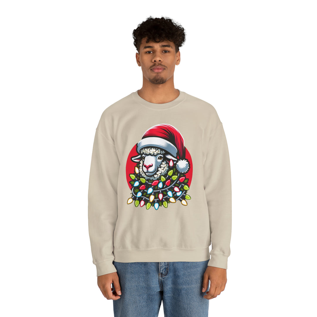 Sheep Christmas Lights Unisex Sweatshirt - Wave Fusions