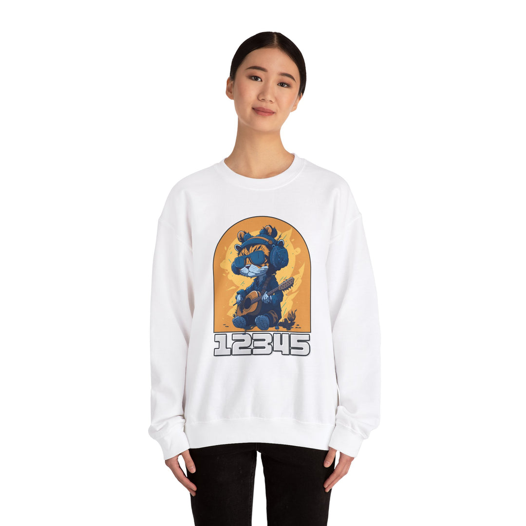 Guitar Cat Sweatshirt - Rhythmic Feline