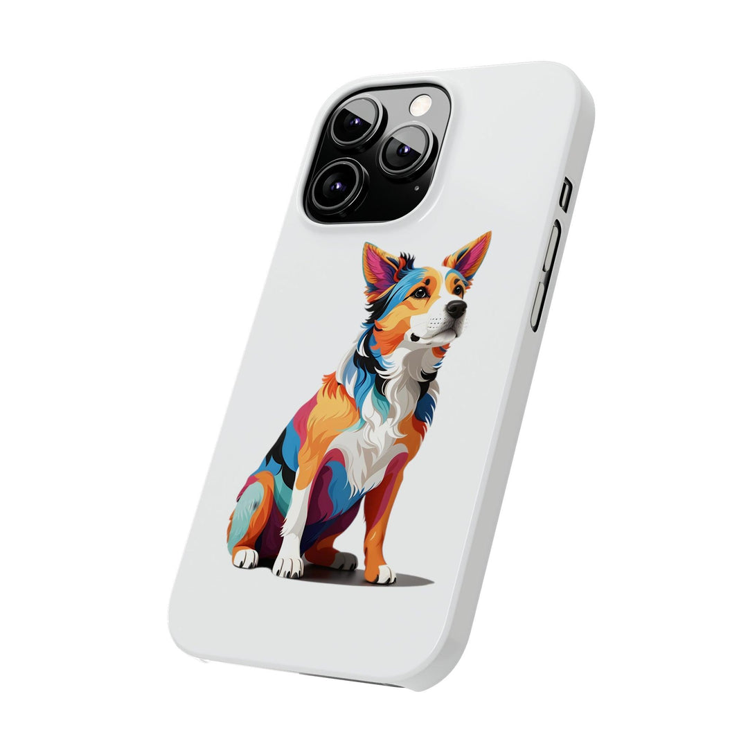 Sitting Dog Slim Phone Case - Wave Fusions