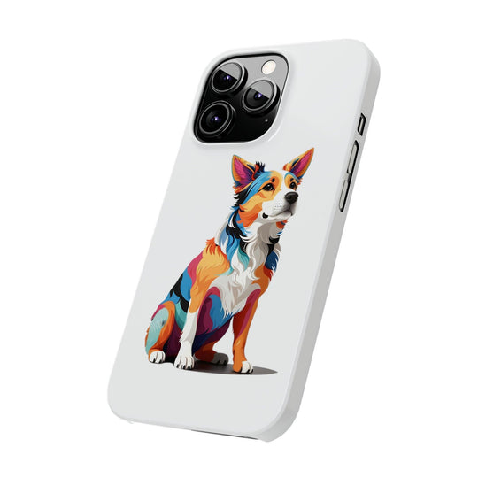 Sitting Dog Slim Phone Case - Wave Fusions