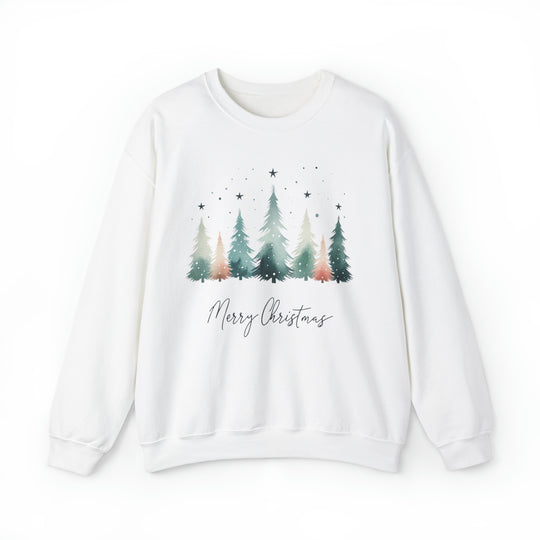 Stars & Snow Cute Christmas Trees Unisex Sweatshirt - Wave Fusions