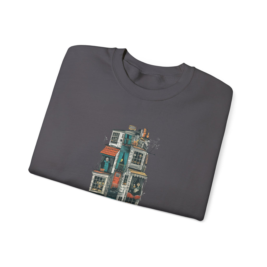 Whimsical Neighbors - Cozy Townhouse Sweatshirt