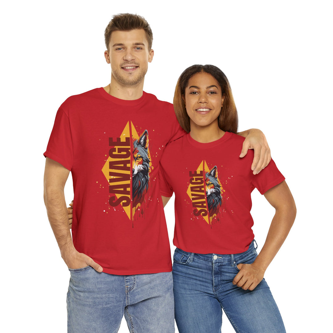 Savage Flame Wolf T-Shirt - Heat of the Wild