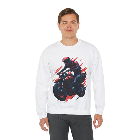 Biker Unisex Heavy Blend Crewneck Sweatshirt - Wave Fusions