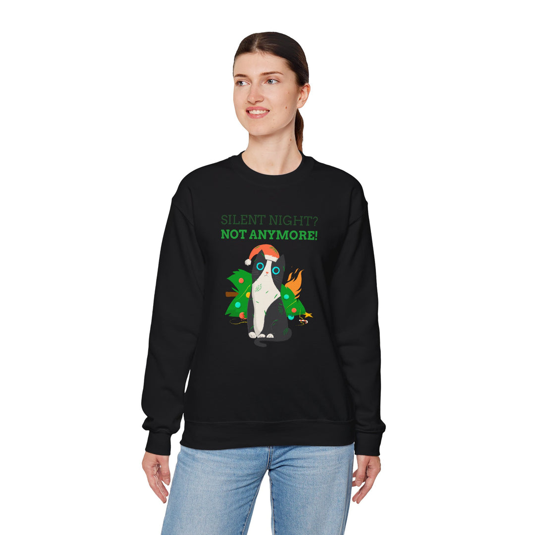 Silent Night Chaos Cat Christmas Sweatshirt