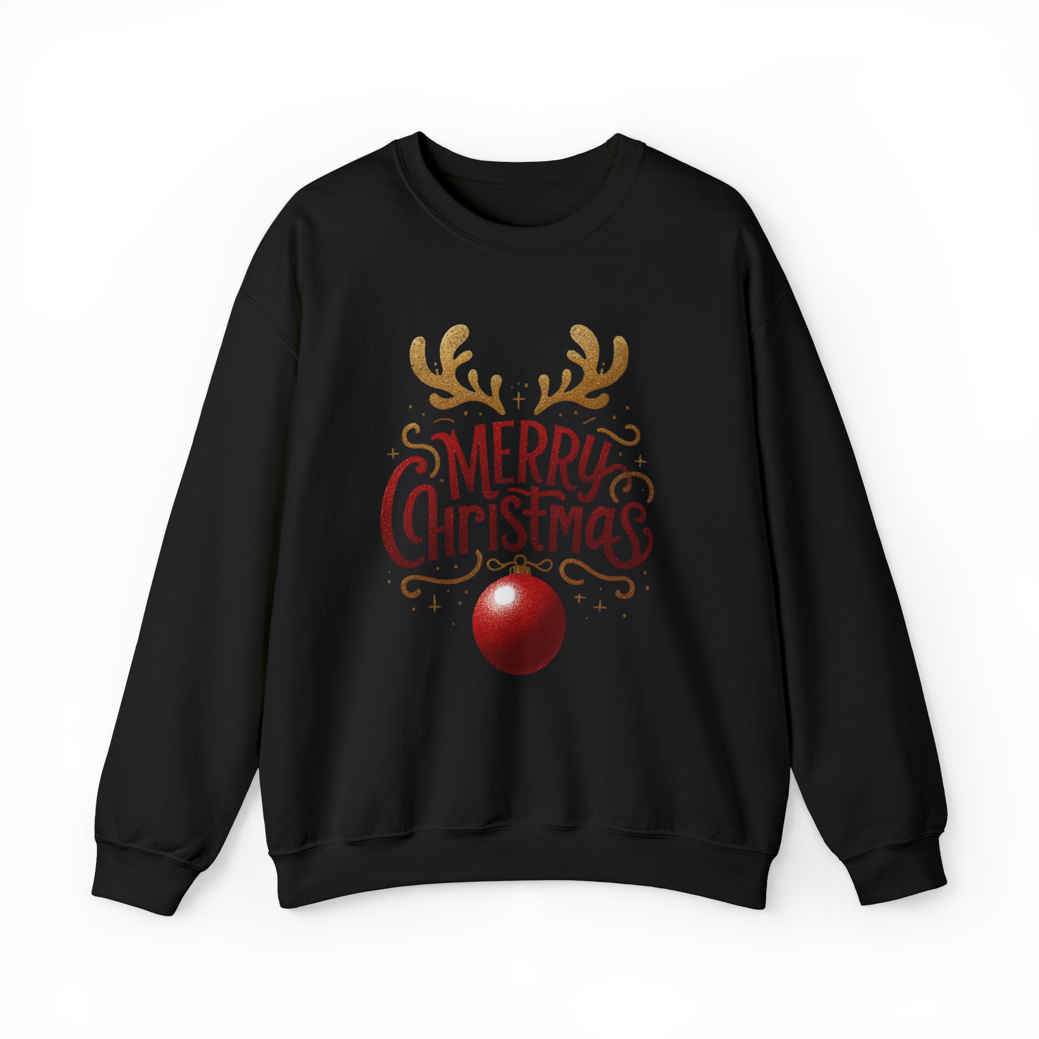 Deer Antlers Merry Christmas Unisex Sweatshirt - Wave Fusions