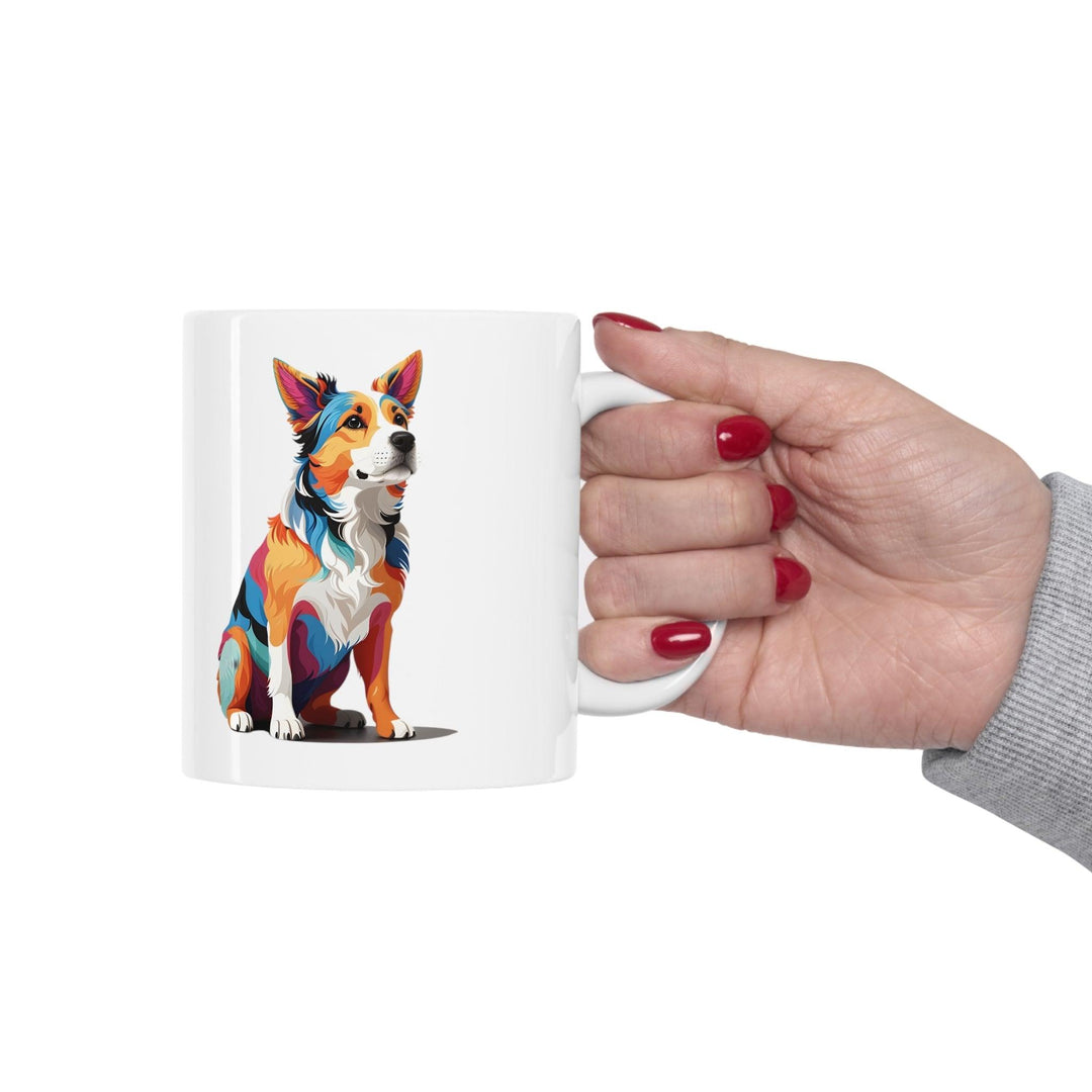 Sitting Dog Ceramic Mug - Wave Fusions