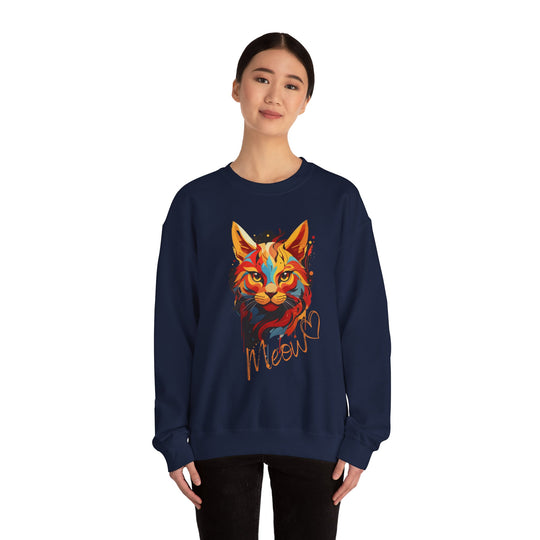 Abstract Meow Cat Sweatshirt - Palette of Purr