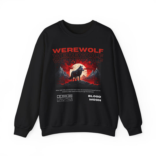 Blood Moon Werewolf Sweatshirt- Moonlit Mountain Lore