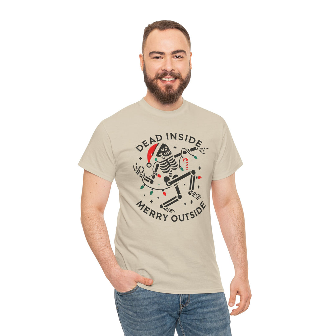 Dead Inside Merry Outside Skeleton Tee