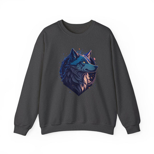 Lone Wolf Majesty Sweatshirt- Vibrant Wilderness