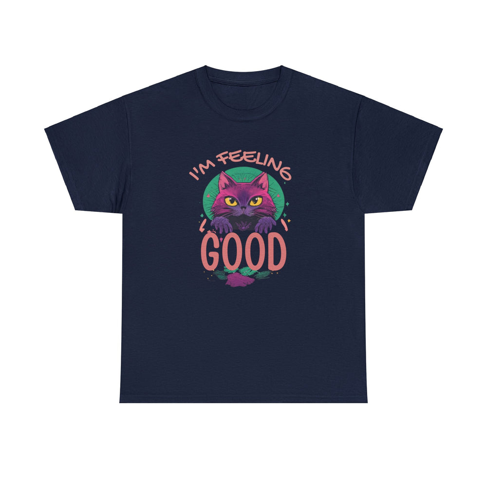 Feelin' Good Feline T-Shirt - Vibrant Vibes Cat