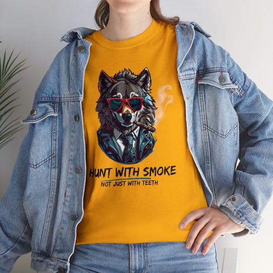 Cool Wolf Legend T-Shirt - I Hunt With Smoke Not Just With Teeth