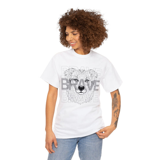 Brave Dog Tribal Canine T Shirt - Mythical Mutt