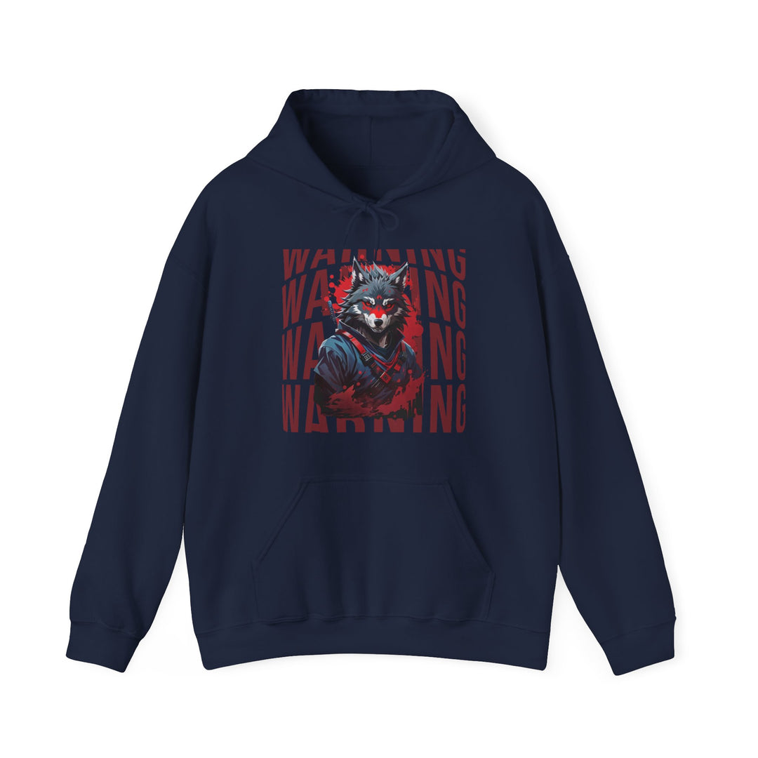 Warning! Warrior Wolf Hoodie - Majestic Wolf