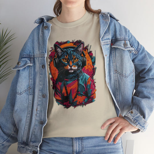 Rhythm and Purr Cat T-Shirt - Tune In Style