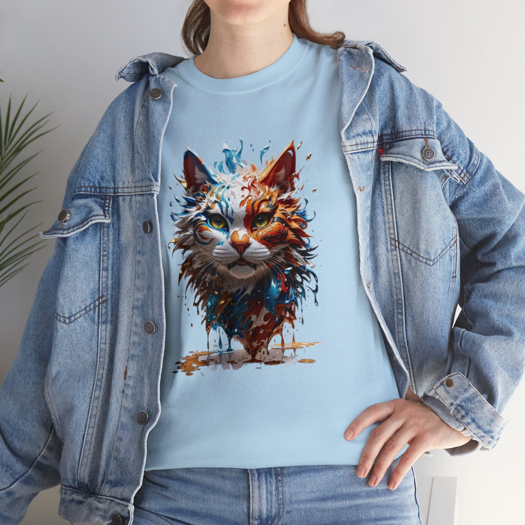 Marine Meow Aqua Purr T-shirt - Cat Splash