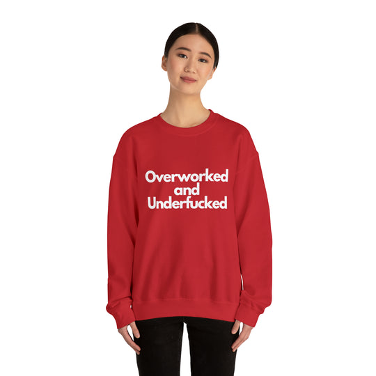 Overworked and Underfucked Unisex Heavy Blend™ Crewneck Sweatshirt - Wave Fusions