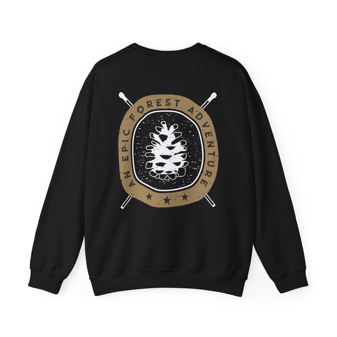 Epic Forest Wanderer Sweatshirt - Distressed Wilderness Badge Design