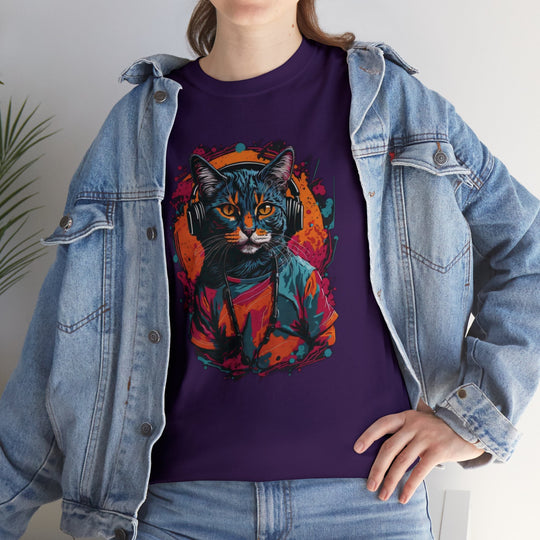 Rhythm and Purr Cat T-Shirt - Tune In Style