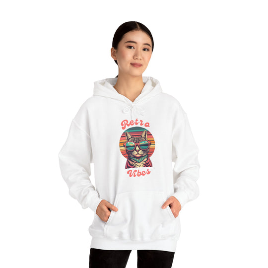 Cool Cat Retro Vibes Hoodie  - Retro Radiance Edition