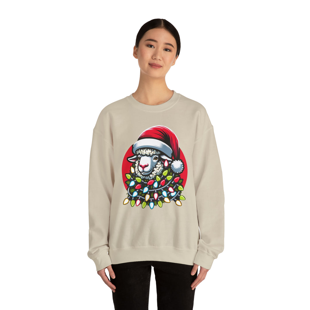 Sheep Christmas Lights Unisex Sweatshirt - Wave Fusions