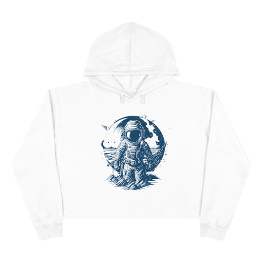 Astronauts Crop Hoodie - Wave Fusions