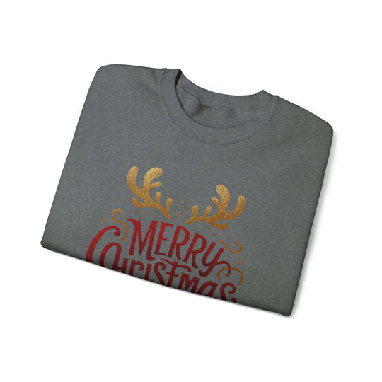 Deer Antlers Merry Christmas Unisex Sweatshirt