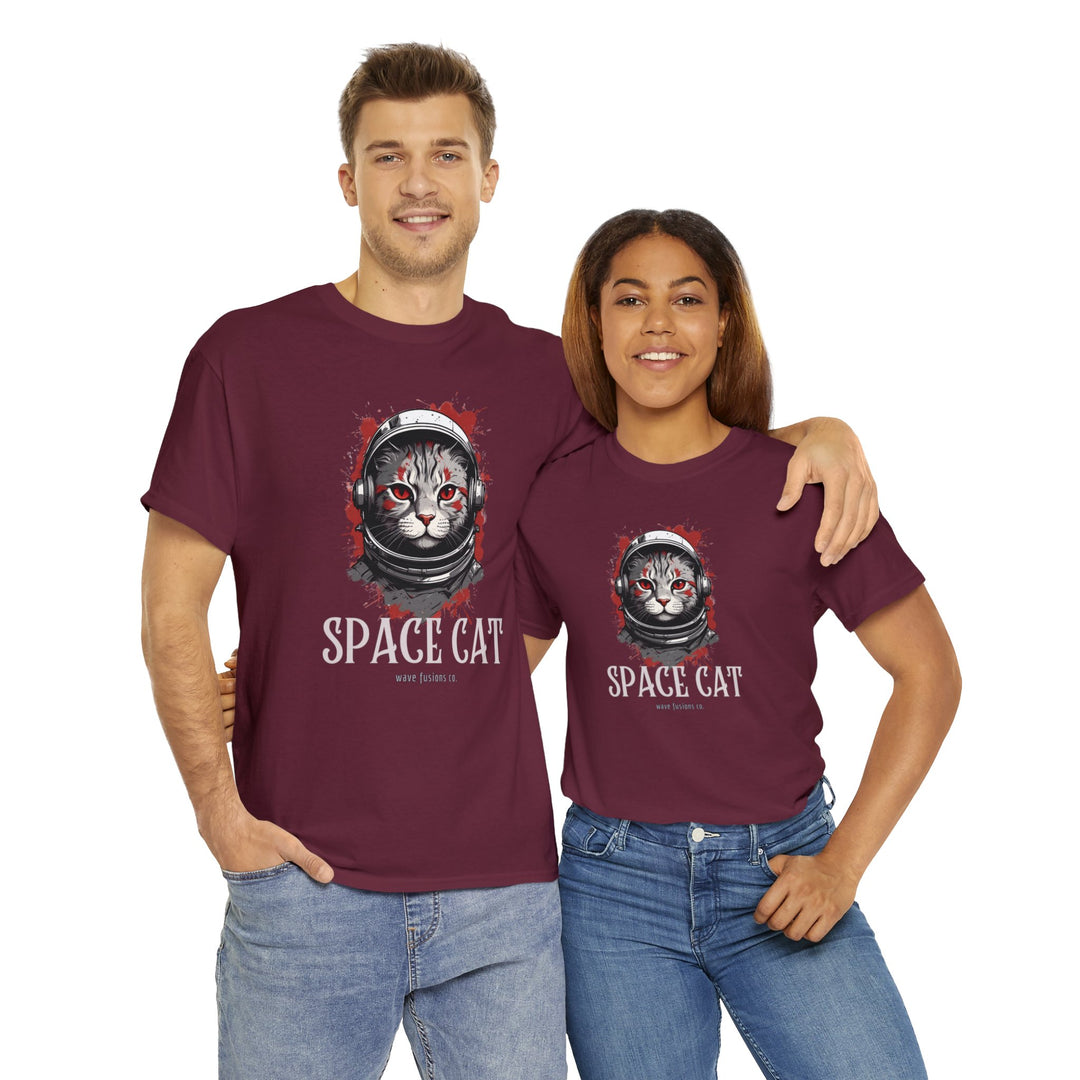 Cosmic Cat Spacewalk Astronaut T-shirt