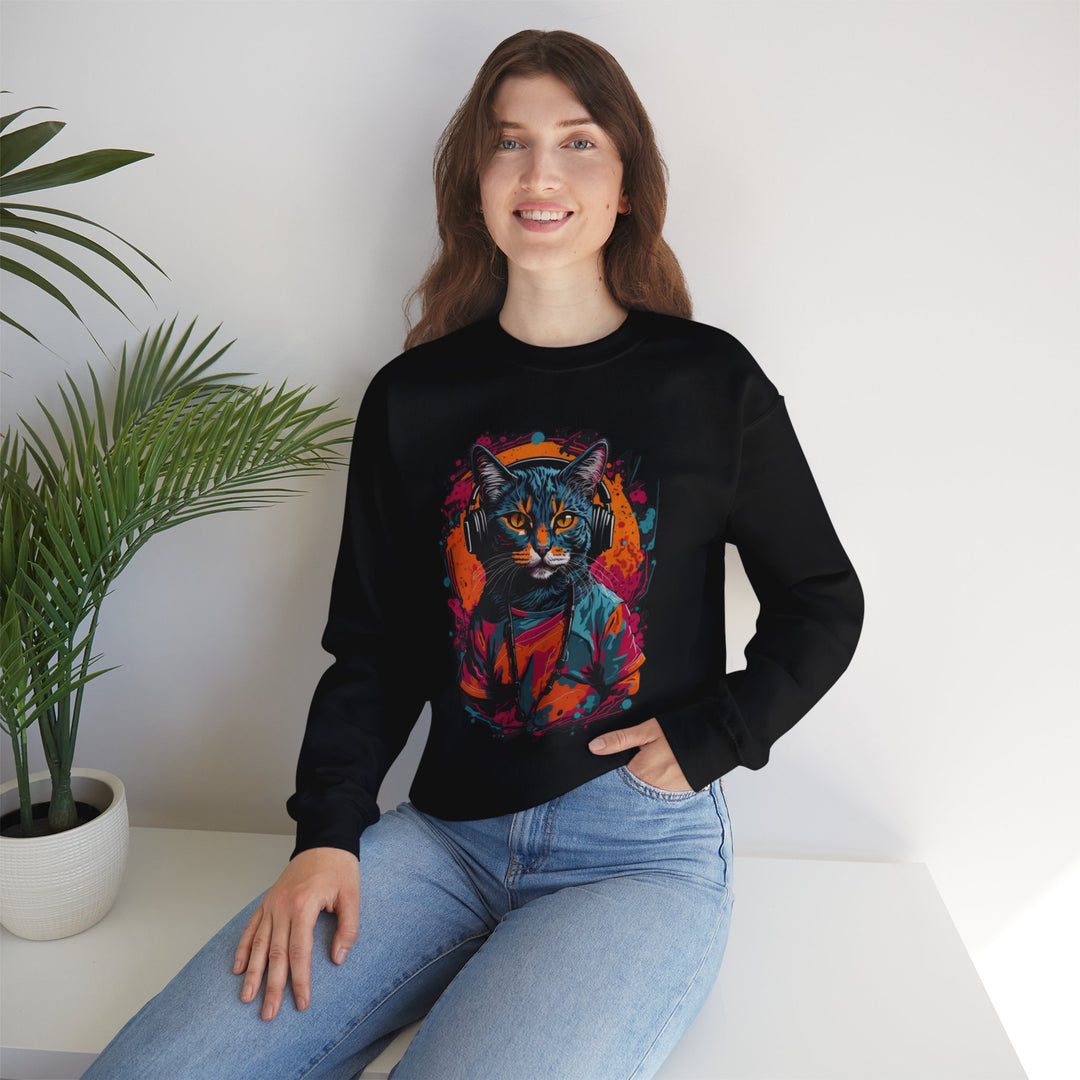 Rhythm and Purr Cat Sweatshirt - Tune In Style