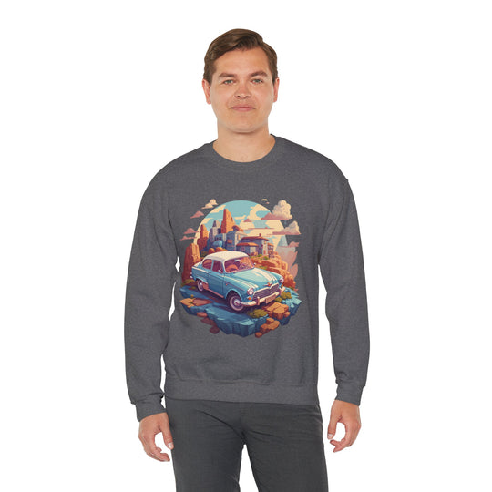 Vintage Car Sky City Sweatshirt - Vintage City Fashion