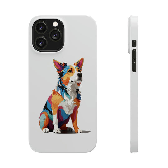 Sitting Dog Slim Phone Case - Wave Fusions