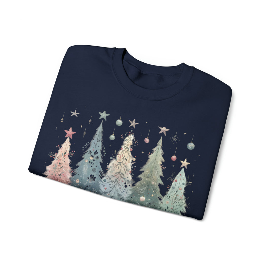 Enchanted Christmas Forest Ornaments Trees Unisex Sweatshirt - Wave Fusions