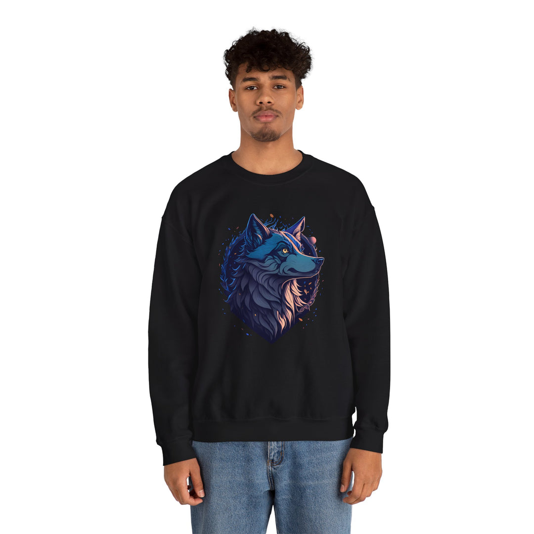 Lone Wolf Majesty Sweatshirt- Vibrant Wilderness