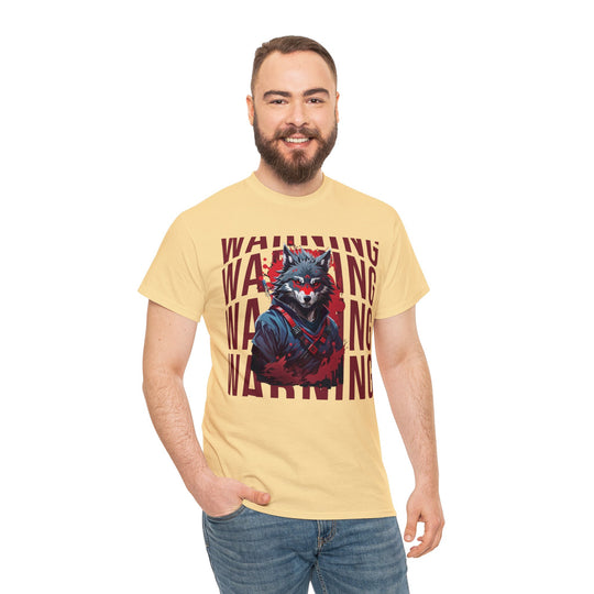 Warning! Warrior Wolf T-shirt - Majestic Wolf