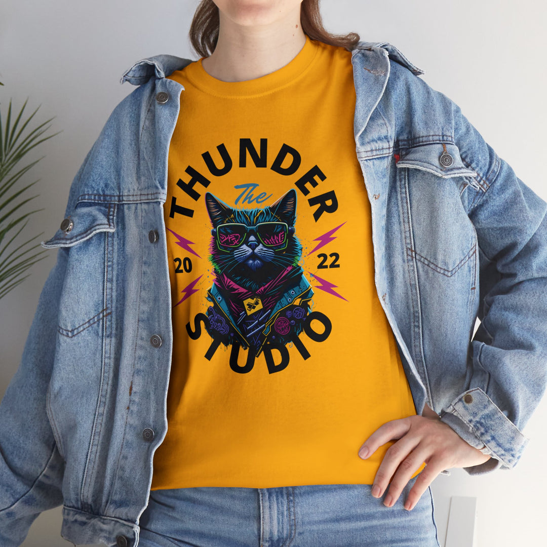 Thunder Studio Cat T-Shirt - DJ Cat Vibe