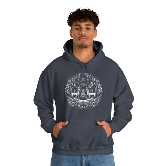 Woodland Reindeer Christmas Elegance Unisex Hoodie - Wave Fusions