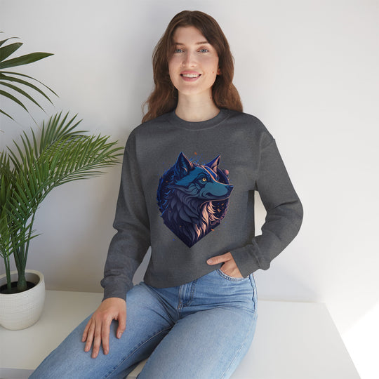 Lone Wolf Majesty Sweatshirt- Vibrant Wilderness