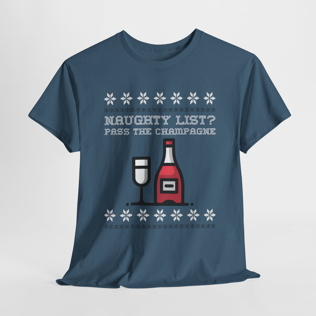 Naughty Champagne Holiday Tee