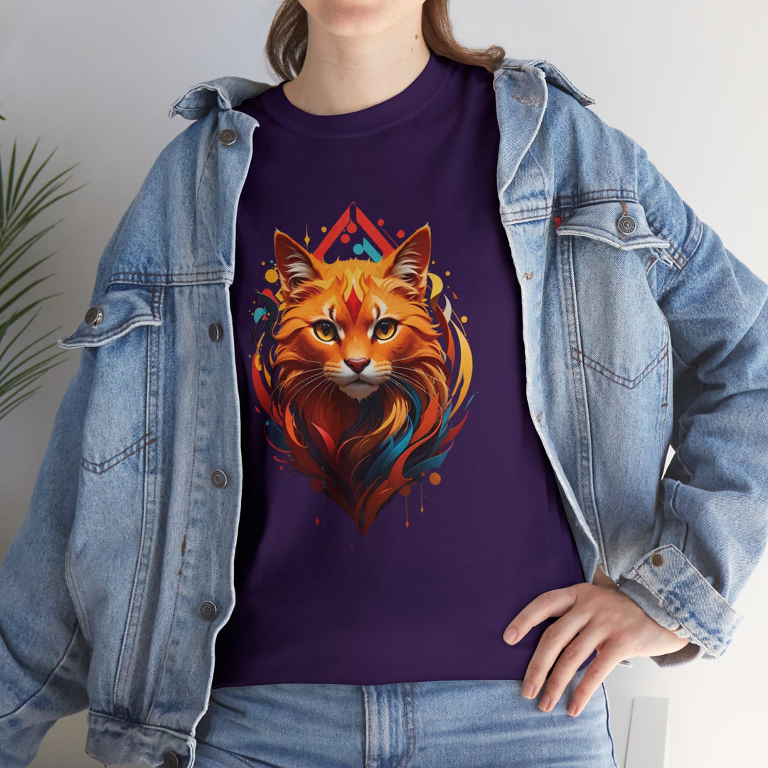 Flame Spirit Cat T-Shirt - Wildfire Whiskers