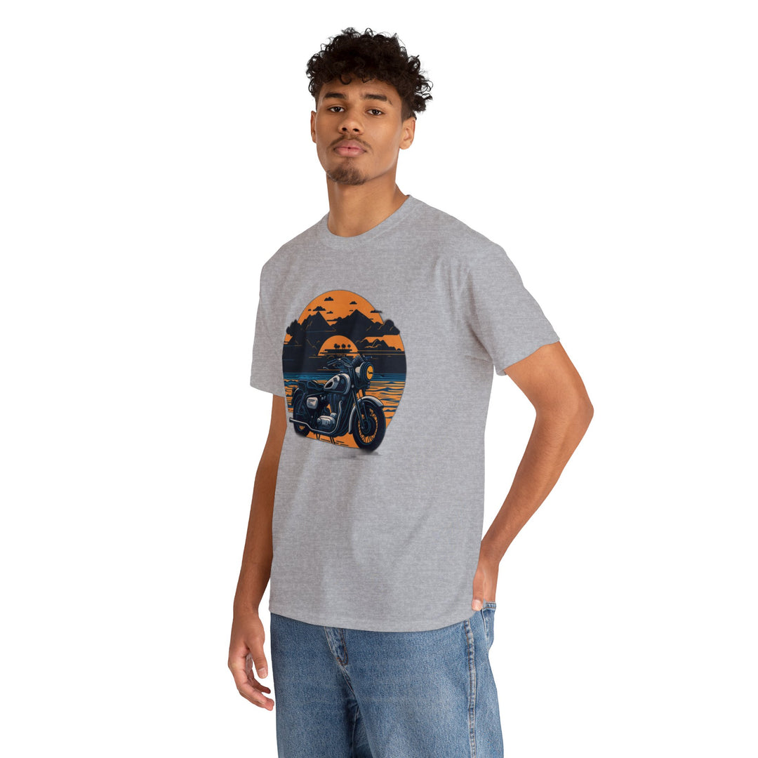 Vintage Bike Unisex Heavy Cotton Tee - Wave Fusions