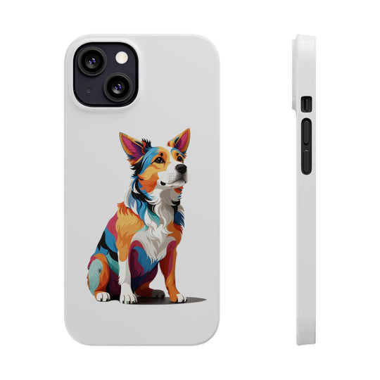 Sitting Dog Slim Phone Case - Wave Fusions