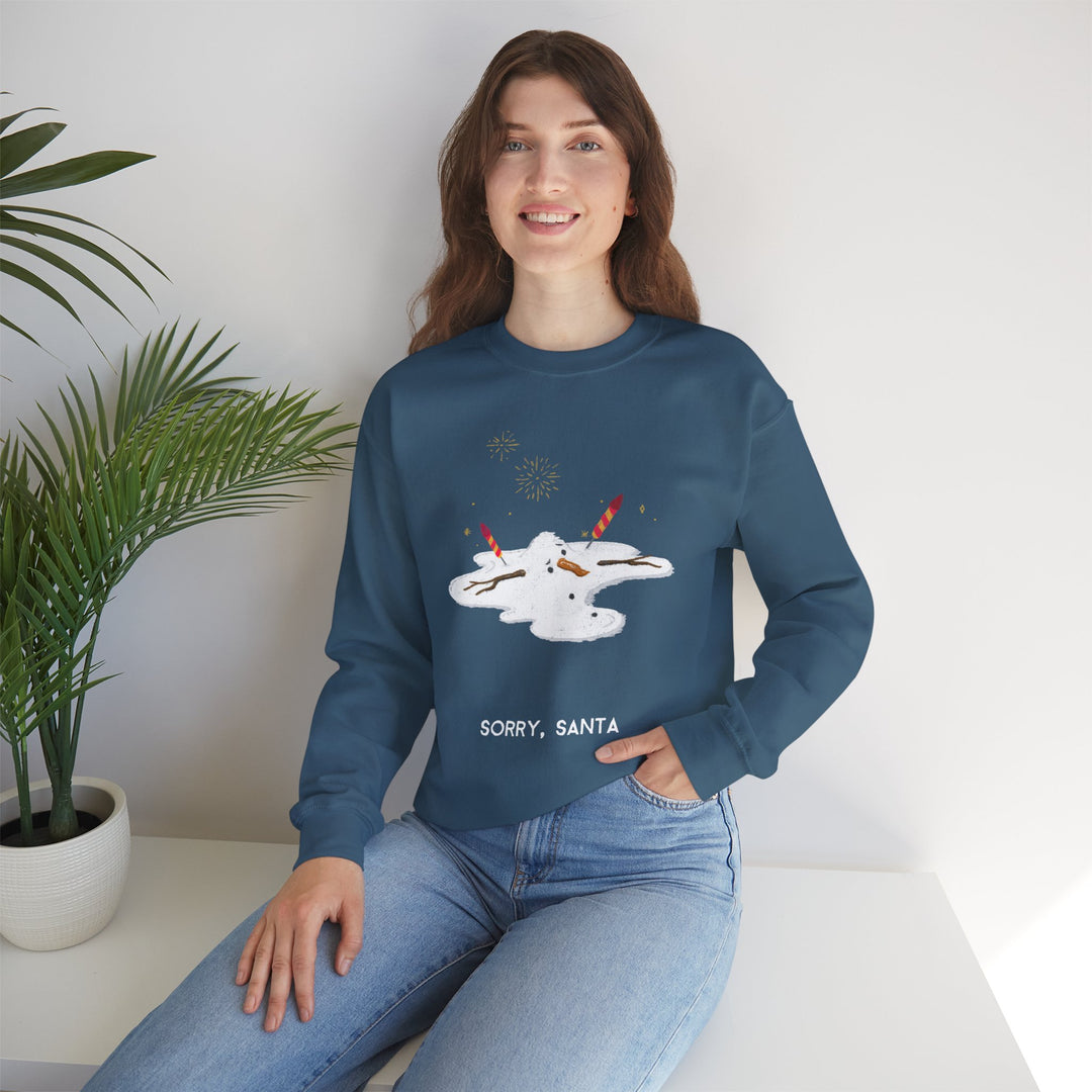 Sorry Santa Melted Snowman Holiday Sweatshirt