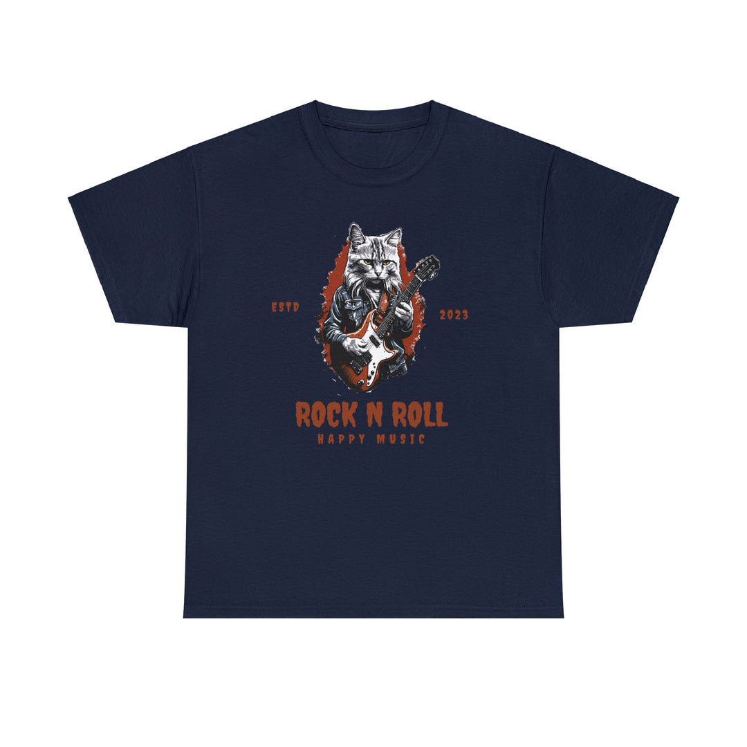 Rock N Roll Cat Guitarist T-Shirt - Happy Tunes