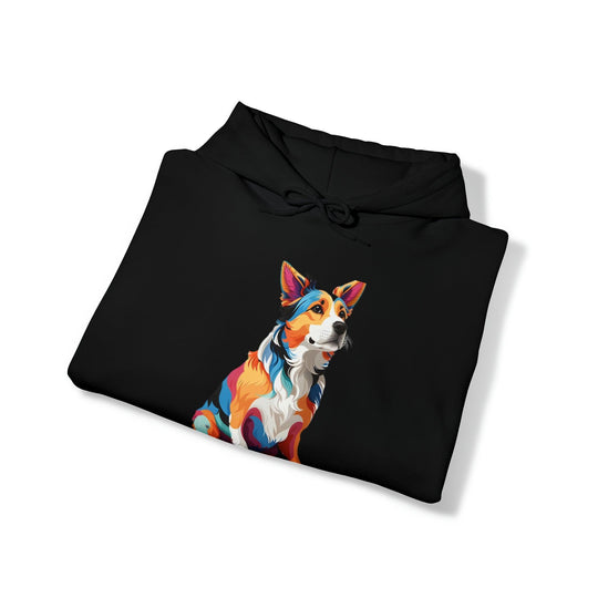 Sitting Dog Hooded Sweatshirt - Wave Fusions