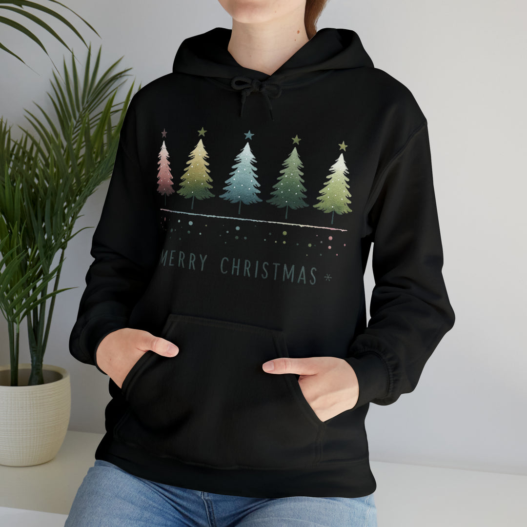 Pastel Forest Noel Christmas Trees Unisex Hoodie - Wave Fusions