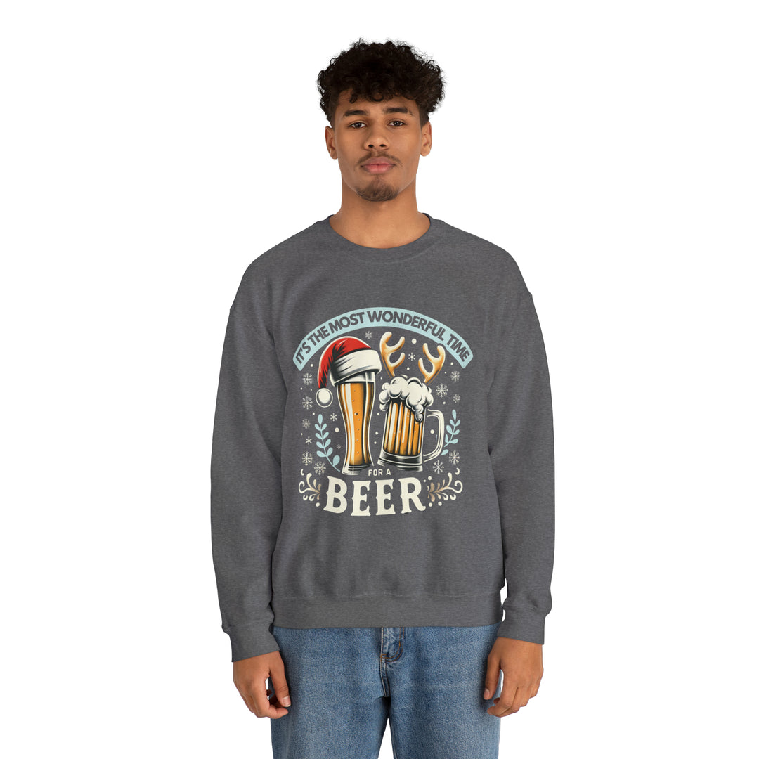 Wonderful Time For A Beer Unisex Sweatshirt - Wave Fusions