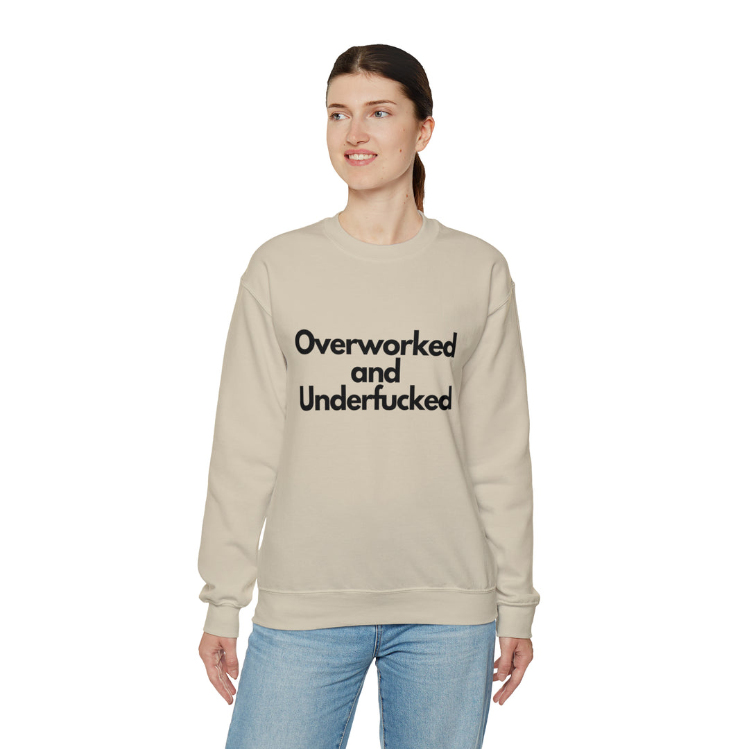 Overworked and Underfucked Unisex Heavy Blend™ Crewneck Sweatshirt - Wave Fusions