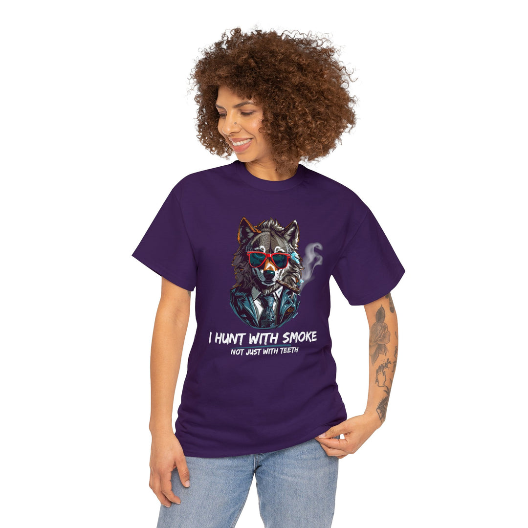 Cool Wolf Legend T-Shirt - I Hunt With Smoke Not Just With Teeth